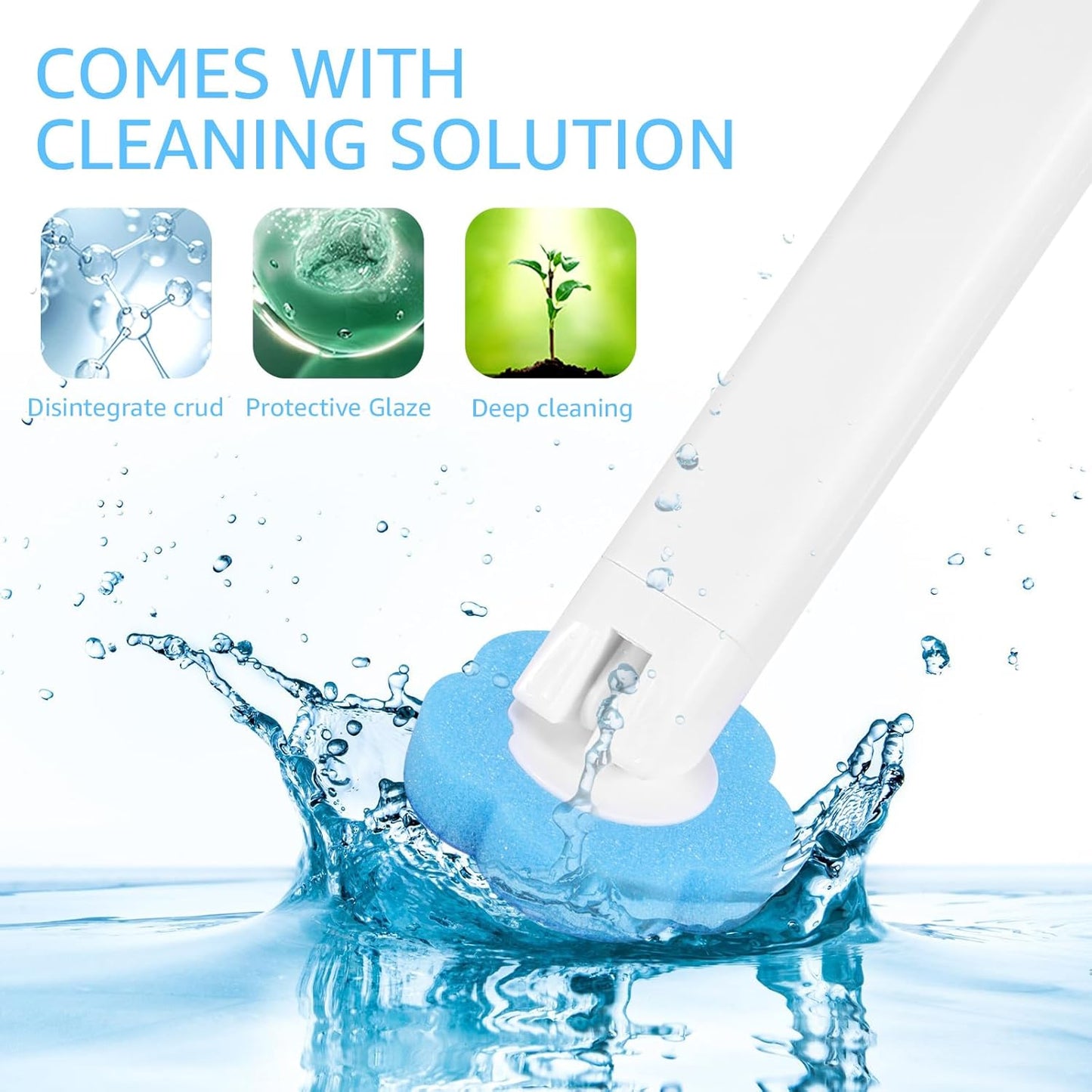 36 Toilet Brush Refills Replacement Heads for Wall Mounted Toilet Cleaning Kit Extended Handle 360 Deep Cleaning Bathroom