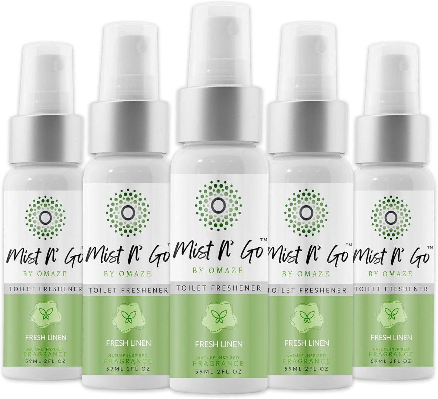 Mist N’ Go by Omaze Travel Bathroom Spray for Toilet Spray Odor Eliminator - Travel Toilet Spray for Bathroom Air Freshener Spray for Bathroom Deodorizer - Clean Mix, Travel Size (1oz x2)