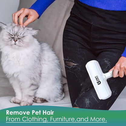 Pet Hair Remover Roller-Reusable, Self Cleaning Lint Roller for Pet Hair Removal on Furniture, Carpets, Clothes & Car Seats-Dog & Cat Hair Remover No Sticky Tapes (Black)