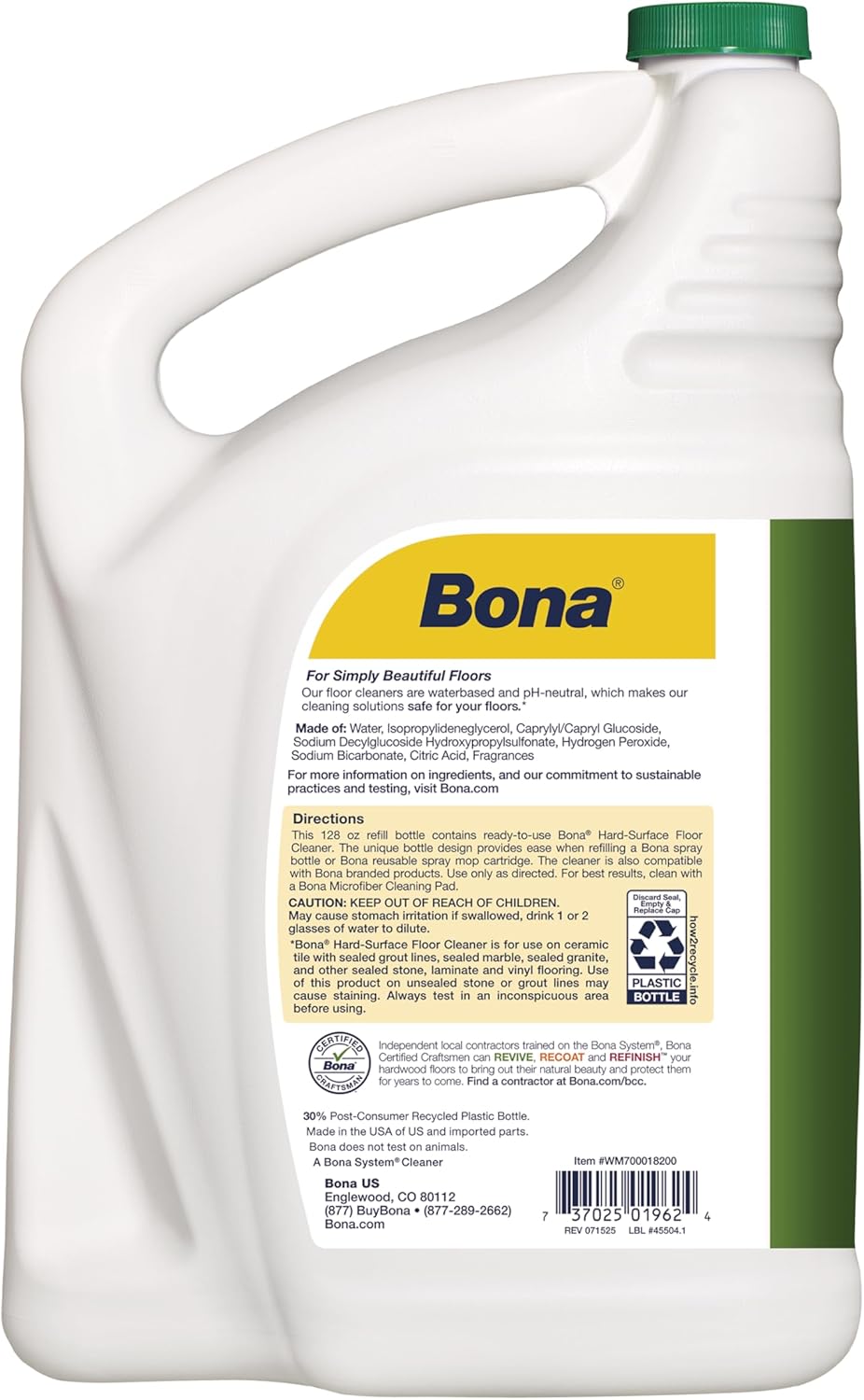 Bona Multi-Surface Floor Cleaner Spray - 32 fl oz - Lemon Mint Scent - Refillable - Residue-Free Floor Cleaning Solution for Stone, Tile, Laminate, and Vinyl Floors