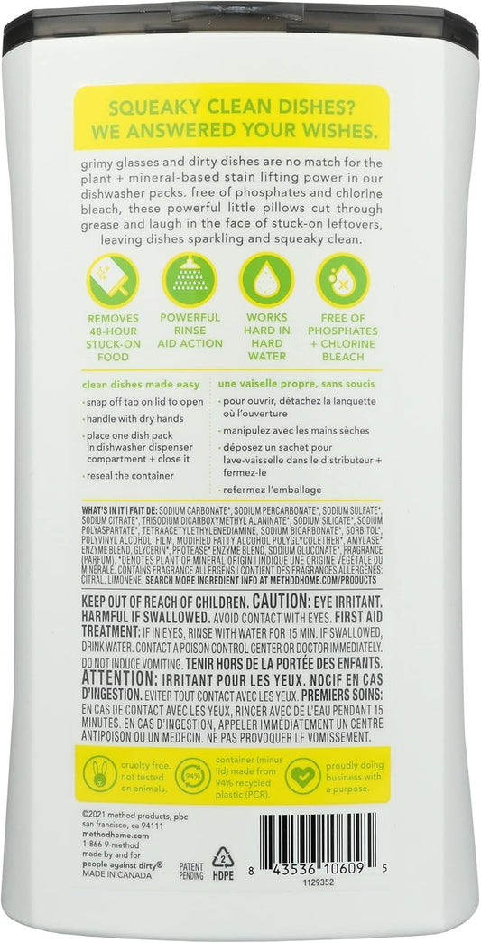 Method, Lemon Mint Dishwasher Detergent Packs, 31 Ounce