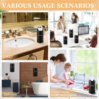 Willinglong Refillable Wet Wipes Dispenser Disinfecting Wipe Container with Magnetic Lid Stylish Decorative Bamboo Holder for Bathroom Kitchen Countertop Home Office Storage Cleaning(Black)