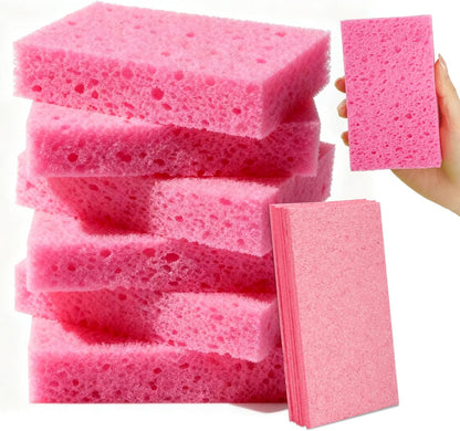 6 Pcs Kitchen Sponges for Dishes Cleaning, Non Scratch for Non Stick Cookware, Compressed Natural Cellulose Sponges, Dish Washing Scrubbers, Scrubbing Pads for Household, Bathroom (Multicolor)