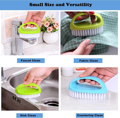 2 Pack Scrubbing Brushes for Cleaning, Heavy Duty Scrub Brush Nylon Stiff Bristles,Scrubber Cleaner Brush for Bathroom,Showe,Sink,Kitchen,Bathtub,Floor,Multi-Purpose Cleaning Brush (Green+Blue)