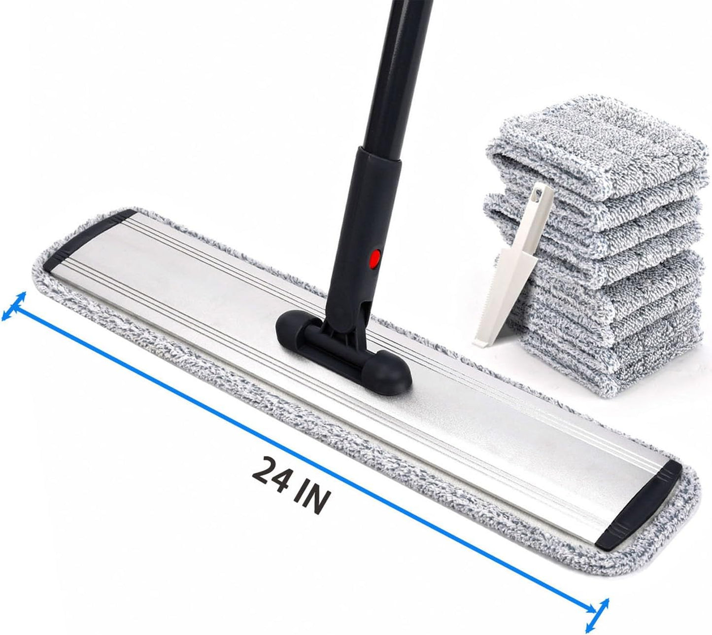 Microfiber Mop 18 in Large Flat Mops for Floor Cleaning with 4 Premium Pads Hardwood for Cleaning Wet Mop