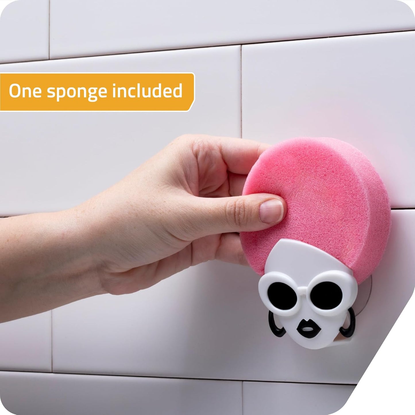 PELEG DESIGN Yogi Sponge Holder, Cute Plastic Sponge Holder for Kitchen Sink with Suction Cup,Dish Sponge Caddy Holder,Dries All Types of Sponges - Sponge Included