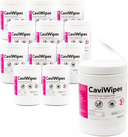 CaviWipes Disinfectant Wipes – Surface Disinfecting Wipes for Professional Cleaning in Healthcare & Laboratory Settings – 160 Count per Canister, 12 Canisters/Case