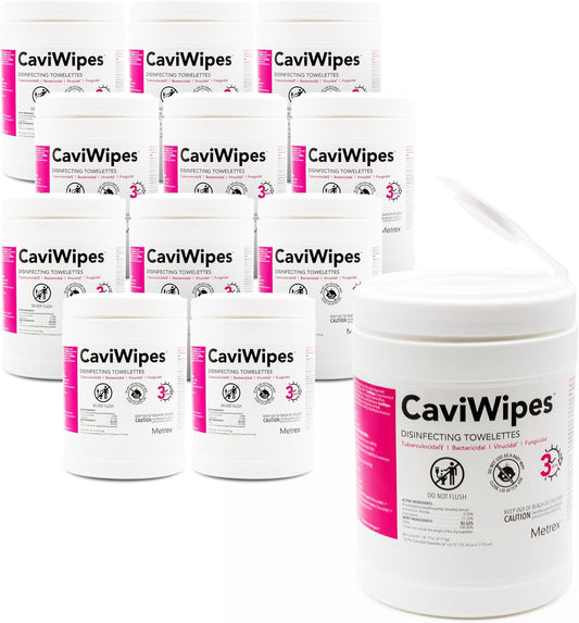 CaviWipes Disinfectant Wipes – Surface Disinfecting Wipes for Professional Cleaning in Healthcare & Laboratory Settings – 160 Count per Canister, 12 Canisters/Case