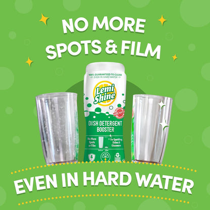 Lemi Shine Natural Dish Detergent Booster - Hard Water Stain Remover - Multi-Use Citric Acid Cleaner - 24 oz (2 Pack)