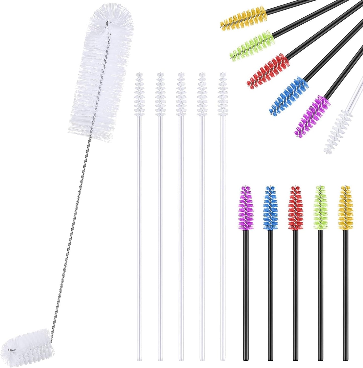 Hummingbird Feeder Cleaning Brush 19 Pieces 3 Size Mini Nylon Double Headed 2 in 1 Hummingbird Brush Hard to Reach Places Tiny Cleaning Kit(Black)