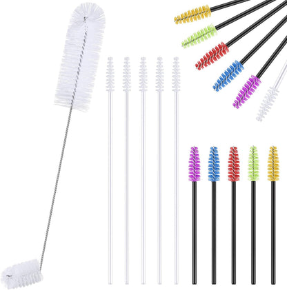 Hummingbird Feeder Cleaning Brush 19 Pieces 3 Size Mini Nylon Double Headed 2 in 1 Hummingbird Brush Hard to Reach Places Tiny Cleaning Kit(Black)