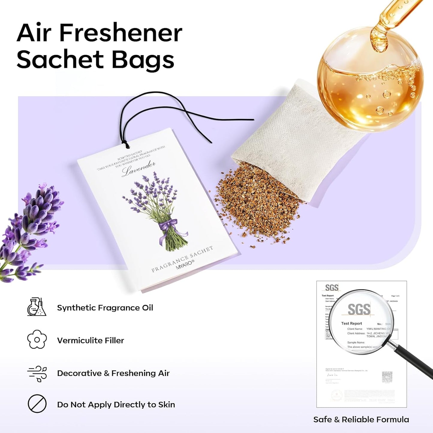 MYARO 12 Pack Fresh Linen Scented Sachets for Drawer, Closet & Car Air Freshener Bags | Odor Eliminator & Fabric Refresher | Crisp, Clean Home Fragrance Gift Set