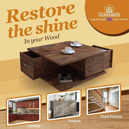 Goddard's Cabinet Makers Wax Spray, Wood Furniture Polish, Conditioner and Dust Cleaner with Bees Wax and Lemon Oil, Shine & Stain Protection, 12 oz