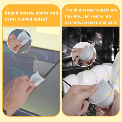 50PCS Magic Cleaning Sponge Eraser Sheets, Reusable Thin Nano Cleaner Pads Eraser Wipes for Kitchen Shoe Furniture Bathroom Shower Sink Hard-to-Reach Places