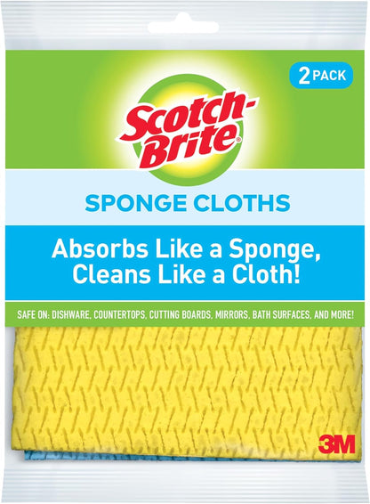 Scotch-Brite Stay Clean Scrubbing Dish Cloths, Rinses Clean and Dries Quick, 2 Non-Scratch Dish Cloths