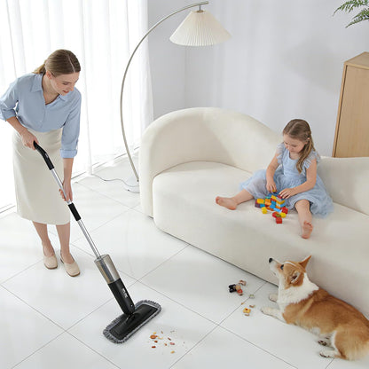 Electric Spray Mop Floor Cleaner with 2 Mopping Pads 720ml Bottle & Scraper 360° Swivel Head Lightweight Cordless Wet Dry Cleaner for Hardwood Floor Cleaning Laminate Tile Wood Vinyl & All Hard Floors