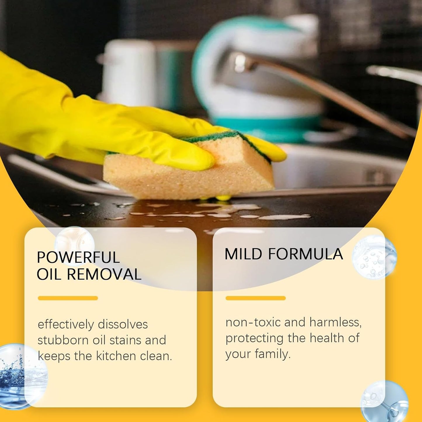 Kitchen Degreasing Cleaning Spray - Powerful Heavy Oil Stain Remover | Ideal for Range Hoods, Stoves, Ovens & Kitchen Utensils | Fast-Acting & Easy to Rinse