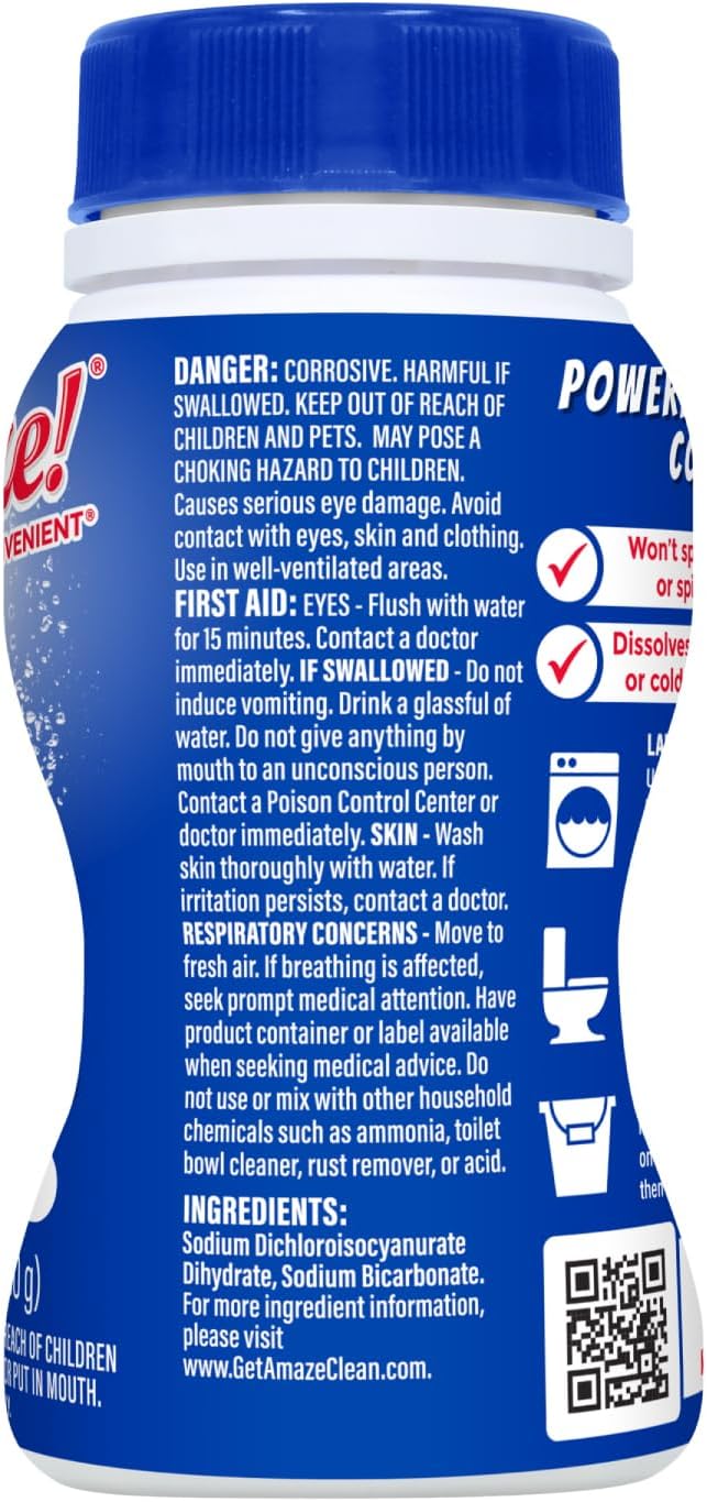 AMAZE Ultra Concentrated Bleach Tablets [6 bottles] - Lavender Scent - for Laundry, Toilet, and Multipurpose Home Cleaning. No Splash Liquid Bleach Alternative