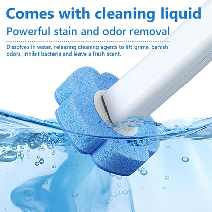 2 Pack Disposable Toilet Bowl Cleaner Wand and Holder Set, Toilet Brush Disposable with 48 Cleaner Refills Extended Handle for Toilet Bowl Cleaners Disposable, Bathroom Cleaning, Bathtub