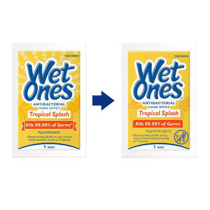 Wet Ones Antibacterial Hand Wipes Singles, Fresh Scent Wipes, Individual Wipes, Antibacterial Wipes, Hand Wipes Individually Wrapped, 24ct (6 pack)