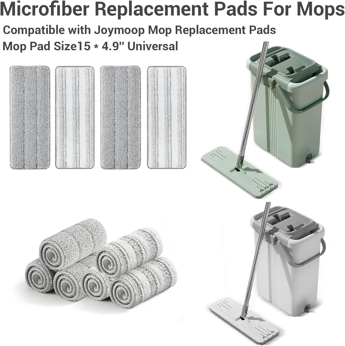 10Pcs Mop Replacement Pads,Compatible with Libman Rinse 'n Wring Mop Universal Mop Pads Mop Head Refills Washable Wet Mop,Compatible with Most 11-13” Size Mops