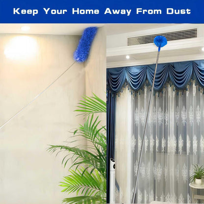 Buysenton Microfiber Duster, 8PCS Feather Duster with 100 Inch Telescoping Extension Pole, Reusable Bendable Dusters, Washable Lightweight Dusters for Ceilings Fans(2023 UAGRED)