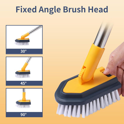 BOOMJOY Tub Scrubber with Long Handle, 58" Extendable 3 in 1 Tub Cleaner Brush with Long Handle, No Scratch Shower Cleaning Brush for Bathtub, Bathroom Ceilings, Toilet, Kitchen, Floor