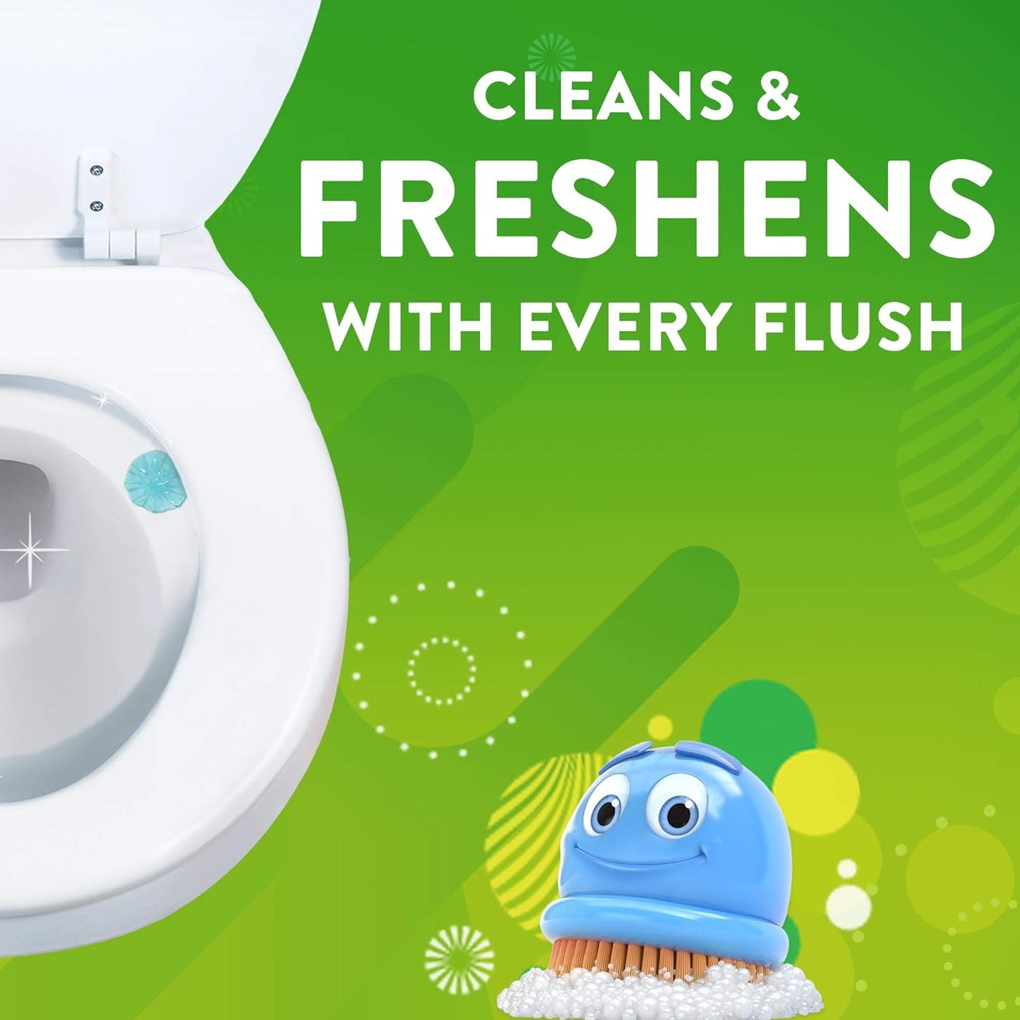 Scrubbing Bubbles Fresh Brush Toilet Bowl Brush and Holder with Toilet Cleaner Refill Pads & Gel Stamps, Cleans Limescale & Fights Odors, Citrus Scent, Includes Starter Kit + 20 Refills + 6 Gel Stamps