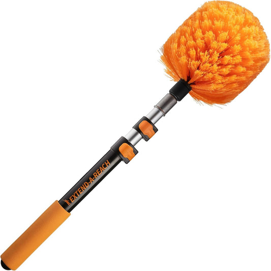 18-48״ Cobweb Duster with Extension Pole Outdoor & Indoor // Cobweb Brush and Spider Web Remover for Outside & Inside Use // Spider Brush with Lightweight & Sturdy Telescopic Extension Pole