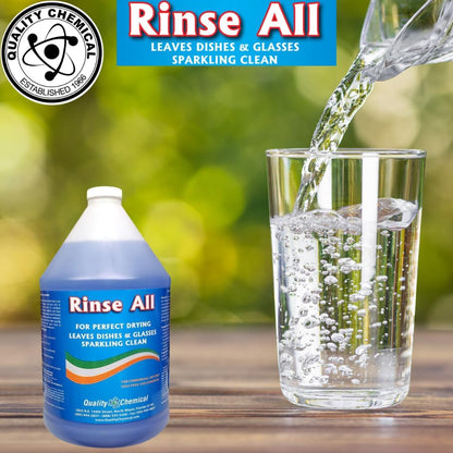 Quality Chemical Rinse All/Commercial Industrial Grade Rinse Aid/Dishwasher Rinse Aid Liquid, heat and cool dry Finish/Rinse Agent Dishwasher/Leave Dishes Spotless 640 oz (Pack of 1)