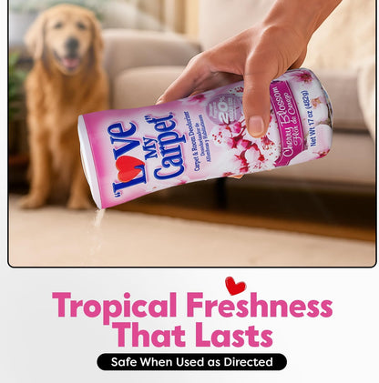 6 Love My Carpet | Carpet Deodorizer & Freshener Powder | 17 oz Pet Odor Eliminator for Strong Odor & Pet Urine | FRESH LINEN | Safe for Homes with Pets