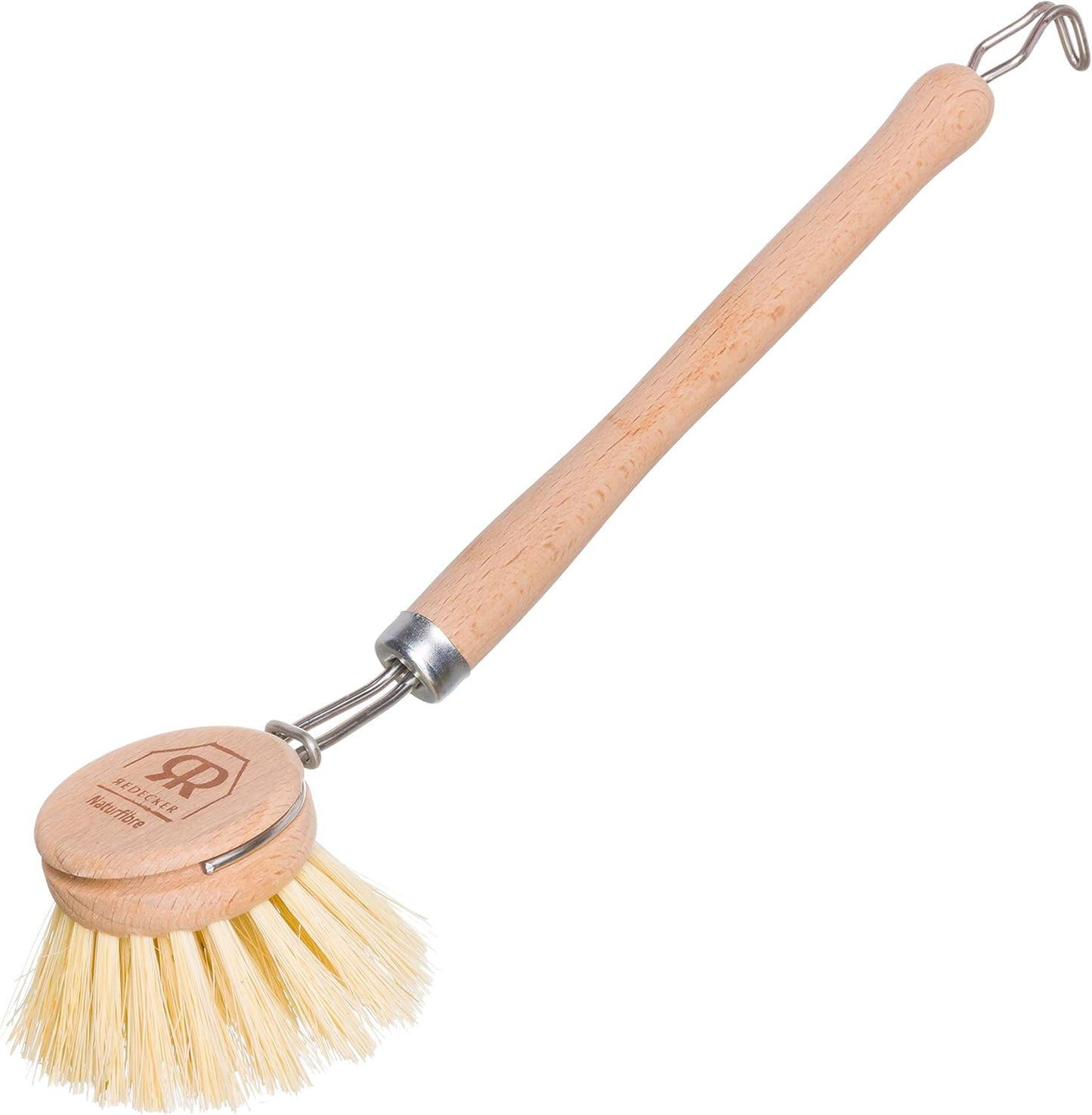 Redecker German-Made Horse Hair Bristle Dish Brush, Soft All-Purpose Scrubber for Kitchen & Household with Strong Horse Hair Bristles, 1-1/2 inch Replaceable Brush Head, Set of 2, 9-inches Long
