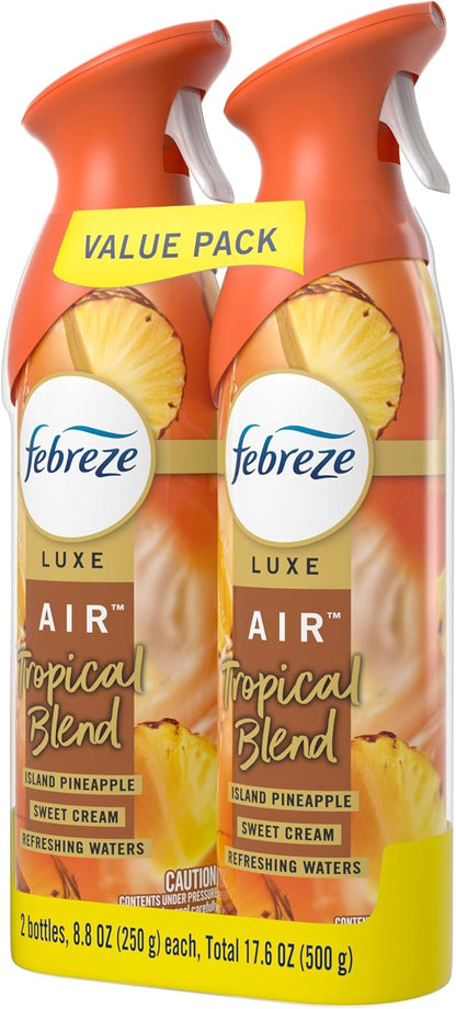 Febreze Air Mist, Air Freshener Spray, Odor Fighting Room Spray, Deodorizer for Home Bathroom Kitchen Office Apartment Dorm Room Classroom, Vanilla Suede, 8.1oz, 2ct