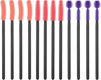 12 Pcs Silicone Nook and Cranny Brush Crevice Cleaning Brushes 3 Styles Sewing Machine Cleaning Brushes Tiny Brush for Sewing Machine, Keyboard, Small Spaces, Orange Purple Red