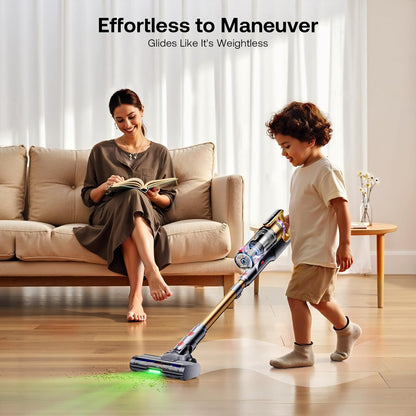 Trucozie Cordless Vacuum Cleaner, Self-Standing Lightweight Stick Vacuum with 50 mins Runtime, Powerful Suction, Anti-Tangle Wireless Vacuum for Home, Hardwood Floor, Carpet, Pet Hair, Black