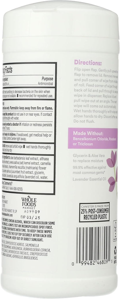 365 by Whole Foods Market, Lavender Hand Sanitizing Wipes, 40 Count