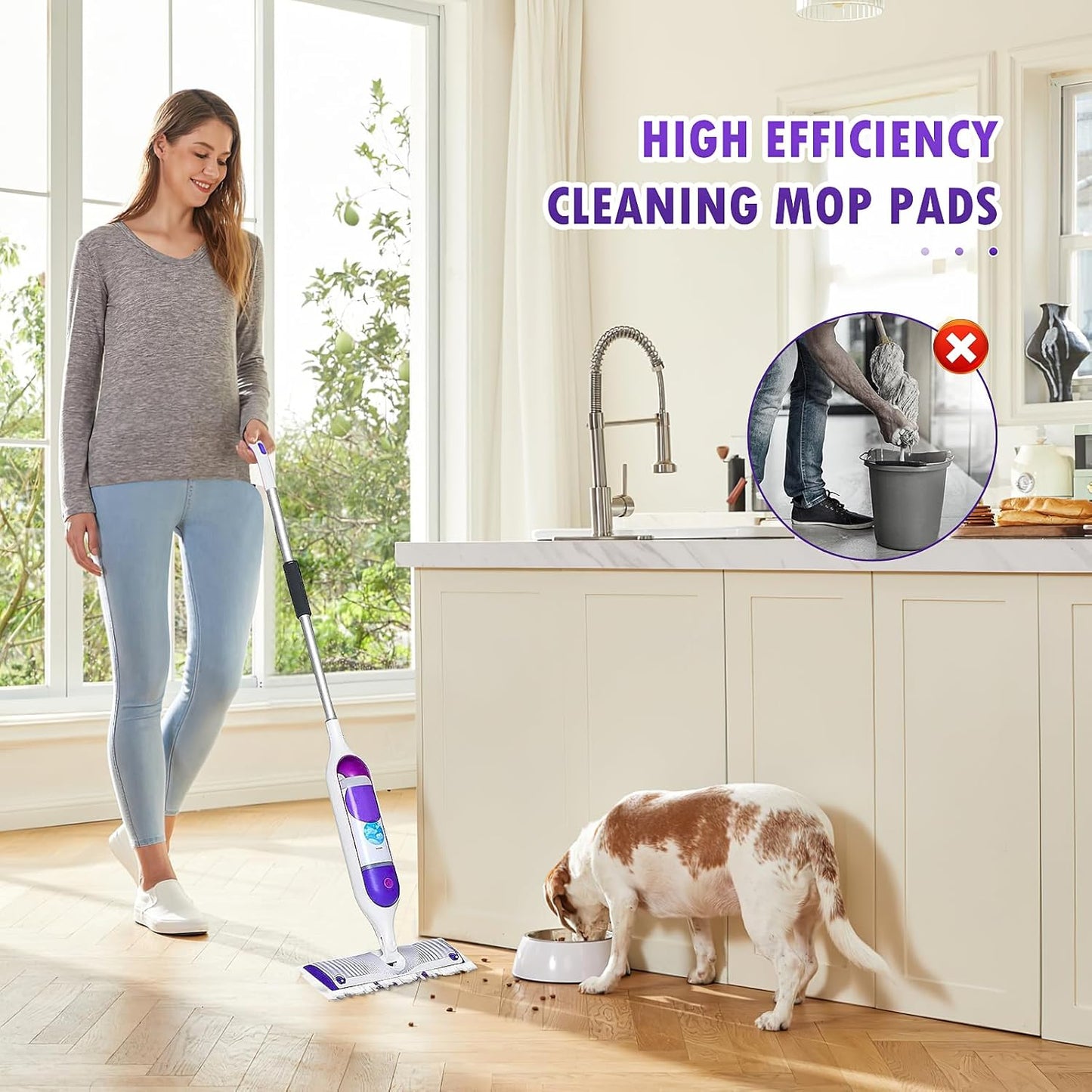 Pure Realm 40 Cout Power Mop Pads Refills for Powermop , Multi-Surface Disposablen swiffer Power Mop Pads，Unscented Spray Cleaning Repalcement Pads Refill