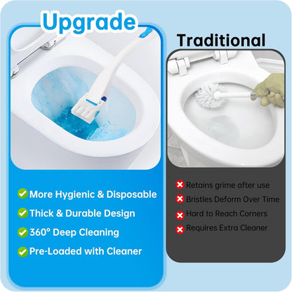 12 Pack Flushable Refills Compatible with Scrubbing Bubbles Toilet Bowl Brush, Disposable Cleaner Refills Pads for Scrubbing Bubbles Toilet Wand, Toilet Brush Refill Accessories (Only Pads)