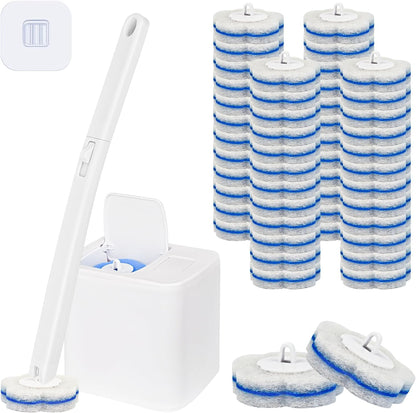 48 Count Disposable Toilet Brush Refill Pads, Disposable Toilet Bowl Wand Refills, Toilet Cleaning Refills, Toilet Scrubber Refills, Brush Head Replacement
