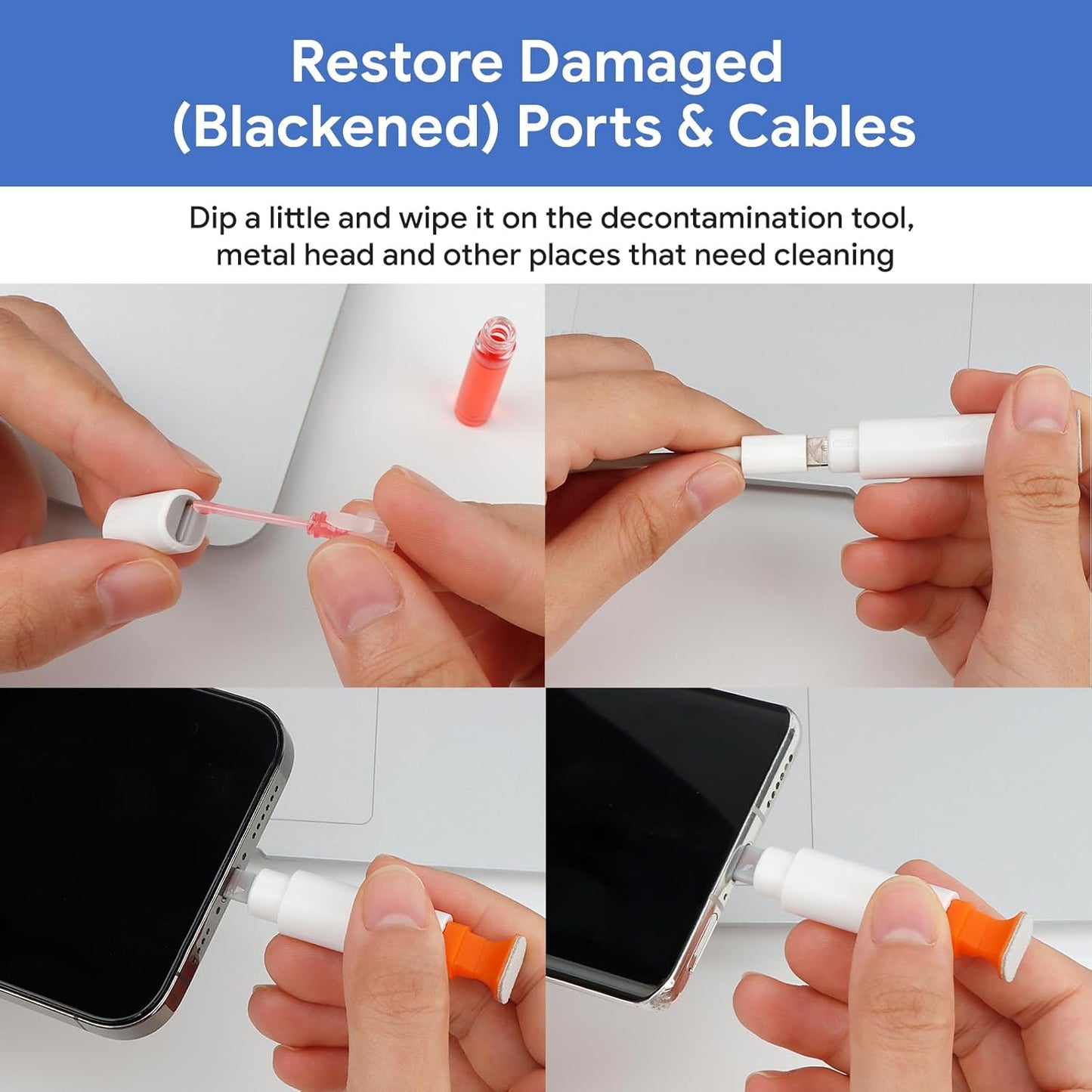 for iPhone Cleaning Kit for Charging Port Cleaner, Multi-Tool Cleaner Kit for AirPods and ipad(USB C) Speaker & Charger Port, Repair & Recovery for Lightning Cables & Connectors, Easy Storage