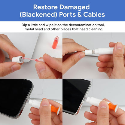 for iPhone Cleaning Kit for Charging Port Cleaner, Multi-Tool Cleaner Kit for AirPods and ipad(USB C) Speaker & Charger Port, Repair & Recovery for Lightning Cables & Connectors, Easy Storage