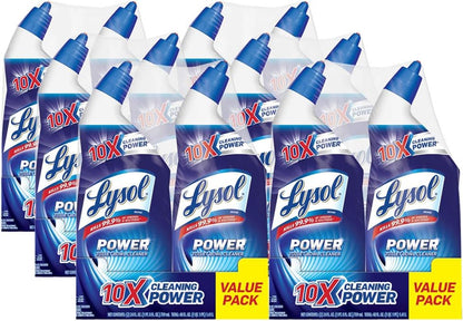 Lysol Power Toilet Bowl Cleaner Gel, For Cleaning and Disinfecting, Stain Removal, 24oz (Pack of 3)