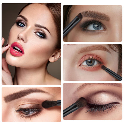 Eye Makeup Brush Set, 6 Pcs Professional Blending Eyeshadow Makeup Brushes for Concealer Eyebrows Eyeliner, Soft Hairs & Wood Handle