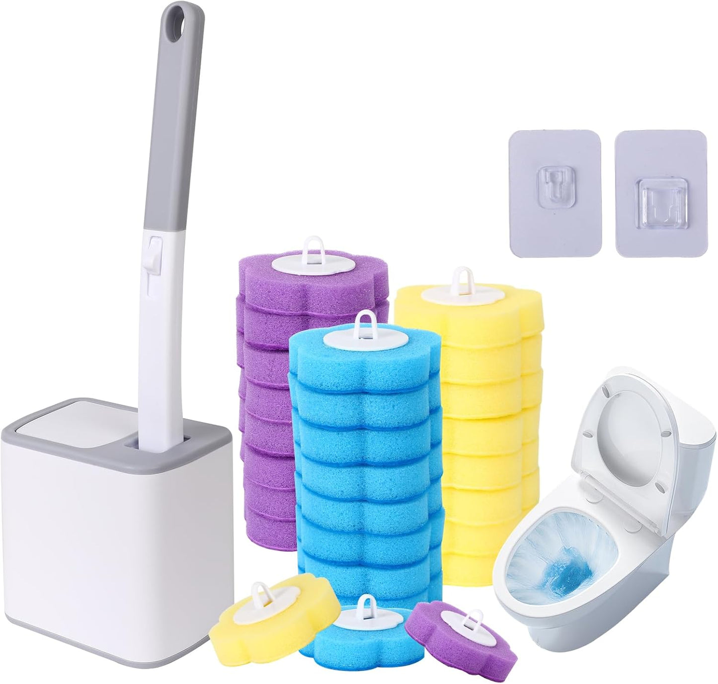 Disposable Toilet Brush, Toilet Bowl Cleaning System,Powerful Cleaning, Disposable Toilet Cleaner,with 24 Toilet Wand Refills, for Toilet Bowl Cleaners,Bathroom Cleaning