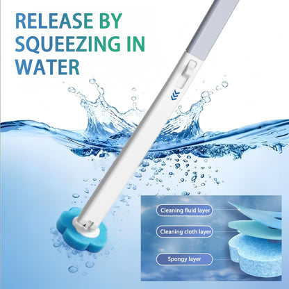 2026 Disposable Toilet Brush and Holder Set, Disposable Toilet Bowl Cleaning System with Aromatherapy Refills, Cleaning Wand with Storage Case & Scented Tabs (Ocean, Lemon & Lavender)