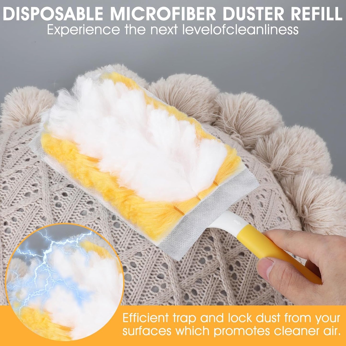 120 Pcs Duster Refills, Electrostatic Disposable Dusters Refills Compatible with Duster, Bulk Heavy Duty Dusters Refill for Blinds Ceiling Fans Furniture Multi-Surface Dusting, Unscented