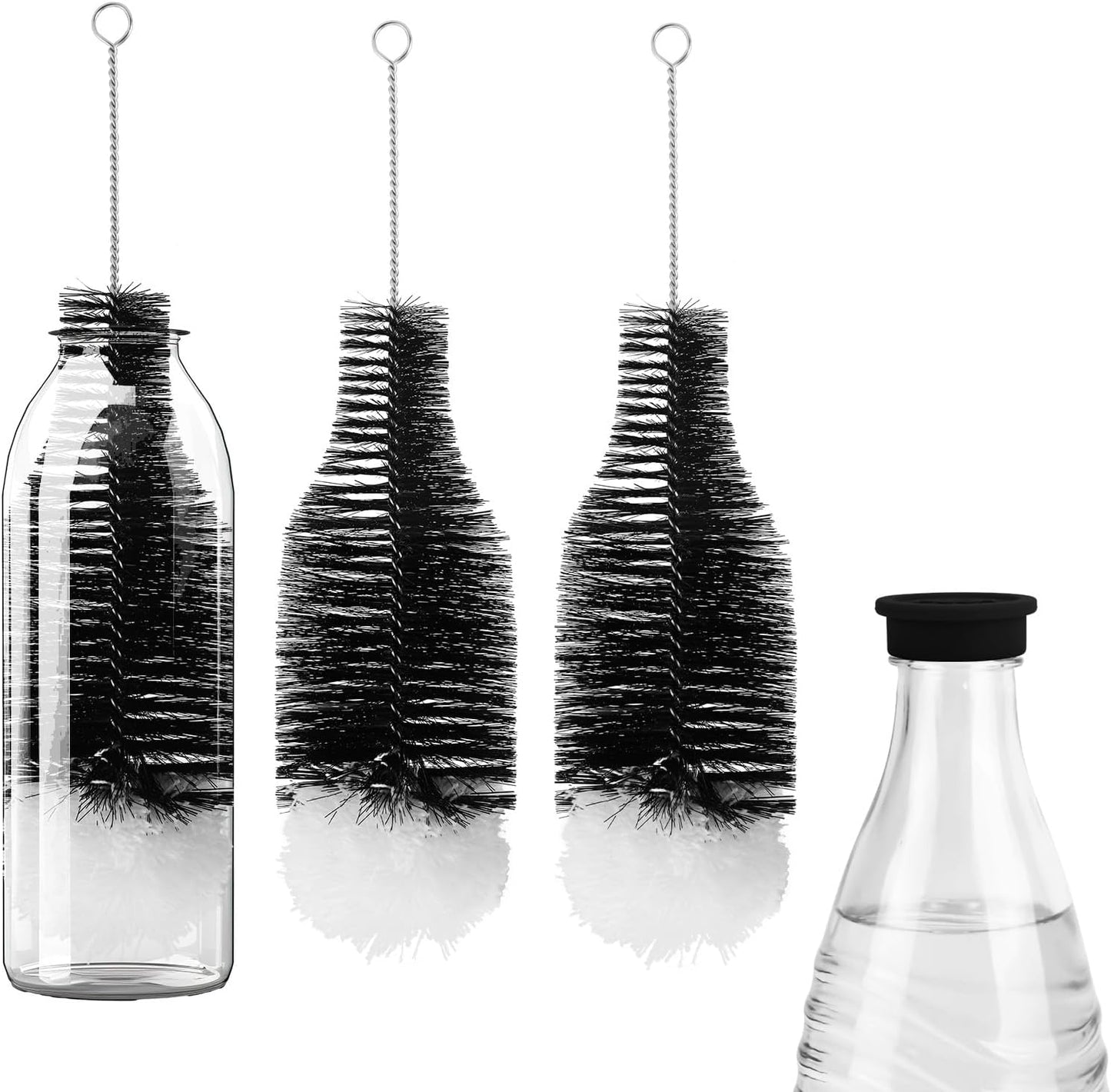 Bottle Brush for Sodastream Bottle, Soda Bottle Cleaning Brush with Gentle & Anti-Scratch Bristles Bottle Cleaner Bottle Washing Brush for Soda Bottles