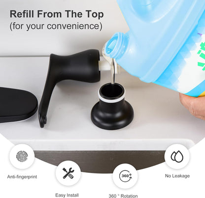 GAGALIFE Kitchen Sink Soap Dispenser Brushed Nickel, Under Sink Soap Dispenser with 40" Silicone Extension Tube Kit,Say Goodbye to Frequent Refills
