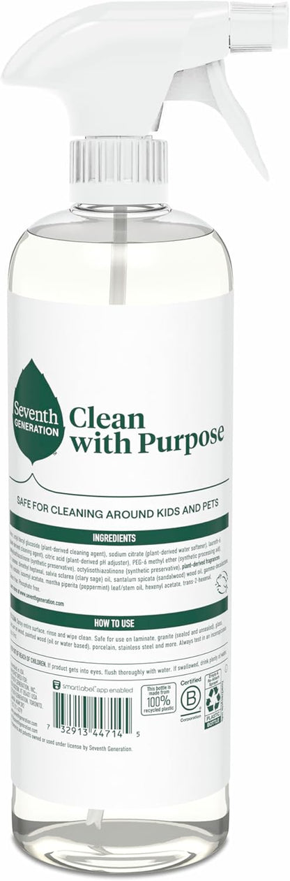 Seventh Generation All Purpose Cleaner, Biodegradable Formula, Free & Clear, 23 oz (Pack of 4)