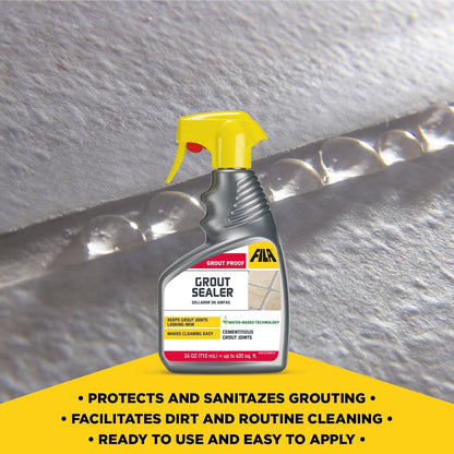 FILA Grout Sealer Spray Filagrout Proof 24 OZ, Grout Sealer for Tile and Stone, Eco-friendly